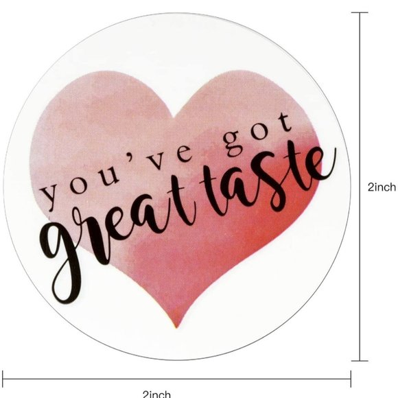 50 YOU'VE GOT GREAT TASTE Sticker 2" - heart - Picture 2 of 5
